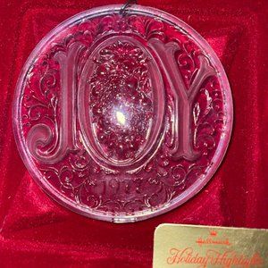 Vintage 1977 Hallmark Holiday Highlights 3" "Joy" Acrylic Ornament